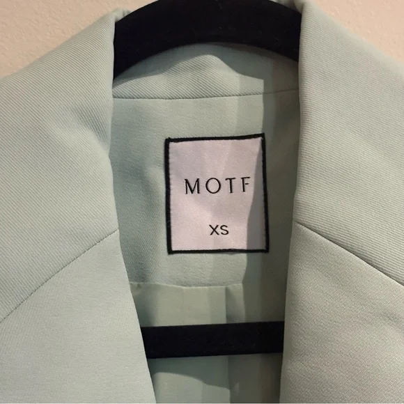 MOTF SHEIN STRUCTURED SINGLE BUTTON BLAZER Mint Green Size XS NWT - Picture 9 of 12